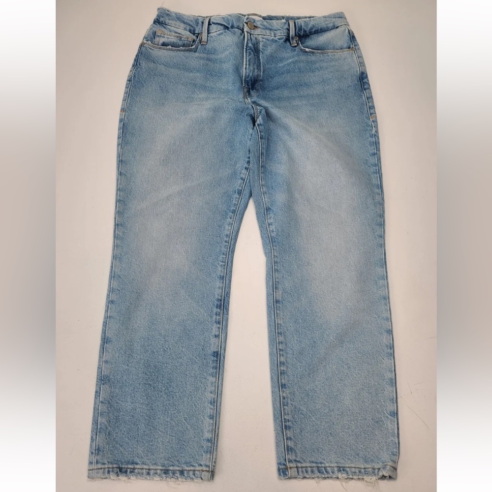 Good American Good Girlfriend Petite Blue Girlfriend Jean Size 8/29 Womens